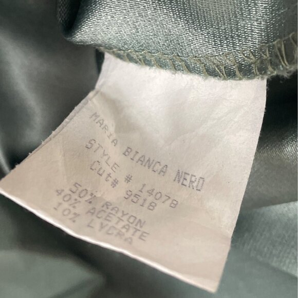 Maria Bianca Nero Womens Green Sleeveless Sheath Back Cutout Dress Sz M - Picture 7 of 8